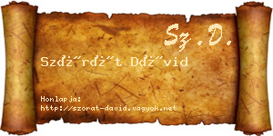 Szórát Dávid névjegykártya