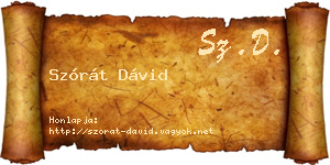 Szórát Dávid névjegykártya