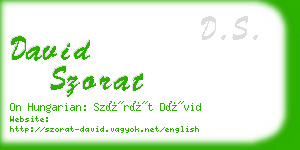 david szorat business card